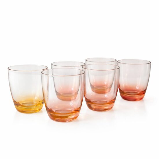 Orandžīga stikla glāžu komplekts